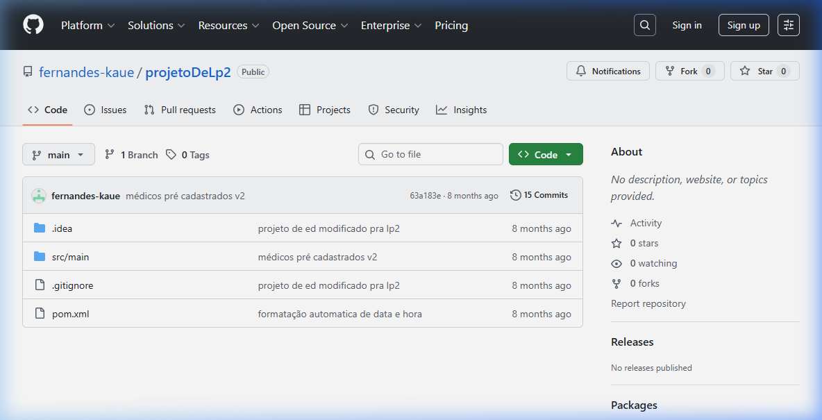 projetoDeLp2 repository on GitHub