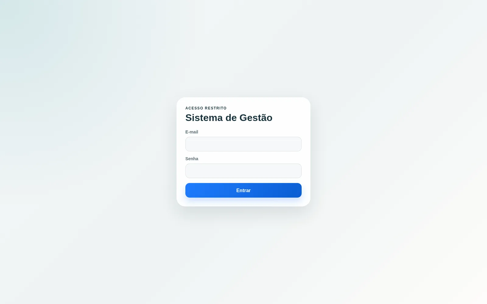 Service Management System login screen